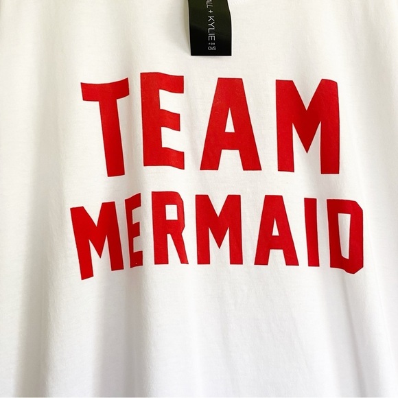 NWT Kendall + Kylie Team Mermaid White Tee Size XL - Picture 3 of 6